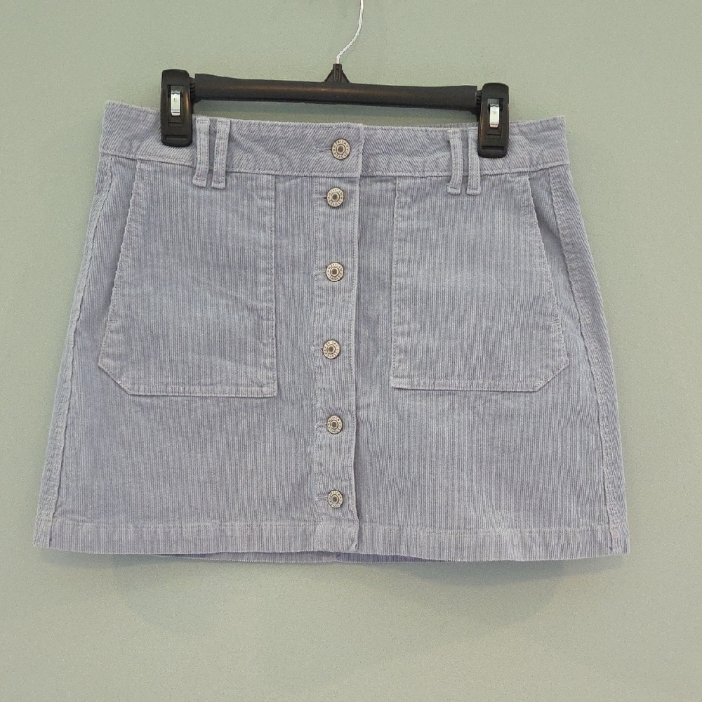 American Eagle Outfitters Purple Ribbed Mini Skirt Size 8